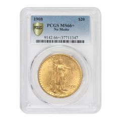 1908 $20 Gold Saint Gaudens PCGS MS66+ NM