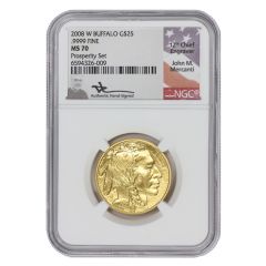 2008-W $25 Gold Buffalo NGC MS70 Mercanti Label
