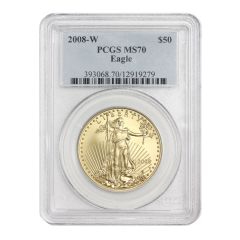 2008-W $50 Eagle PCGS MS70 Obverse


