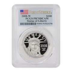 2008-W $100 Platinum Eagle PCGS PR70DCAM FS Obverse