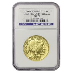 2008-W $50 Buffalo NGC MS70 ER Obverse