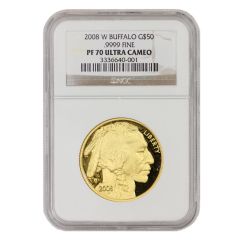 2008-W $50 Gold Buffalo NGC PF70UCAM Obverse