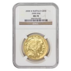 2008-W $50 Gold Buffalo NGC MS70 Obverse
