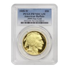 2008-W $50 Gold Buffalo PCGS PR70DCAM Obverse