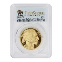 2008-W $50 Gold Buffalo PCGS PR70DCAM FS Bison Label