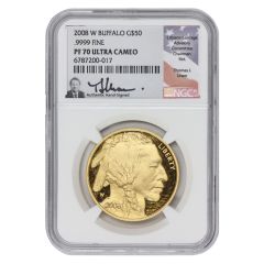 2008-W $50 Gold Buffalo NGC PF70UCAM Uram Label Obverse