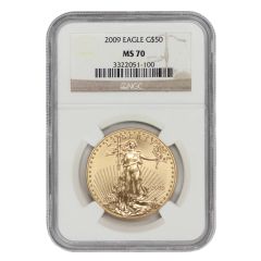 2009 $50 Gold Eagle NGC MS70 Obverse



