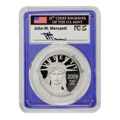 2009-W $100 Platinum Eagle PCGS PR70DCAM Mercanti Label