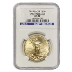 2010 $50 Gold Eagle NGC MS70 ER Obverse