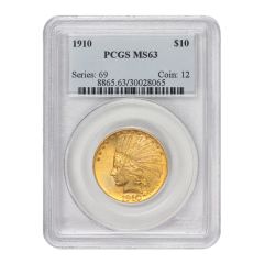 1910 $10 Gold Indian PCGS MS63