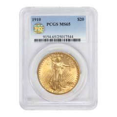 1910 $20 Gold Saint Gaudens PCGS MS65 PQ