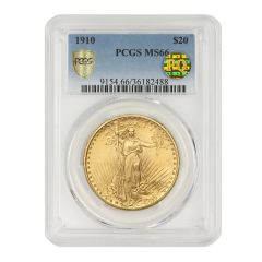 1910 $20 Gold Saint Gaudens PCGS MS66 PQ Obverse