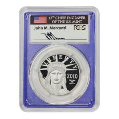 2010-W $100 Platinum Eagle PCGS PR70DCAM Mercanti Label