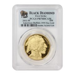 2011-W $50 Gold Buffalo PCGS PR70DCAM FS Black Diamond Label Obverse