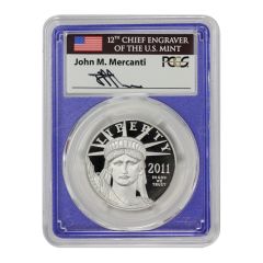 2011-W $100 Platinum Eagle PCGS PR70DCAM Mercanti Label 