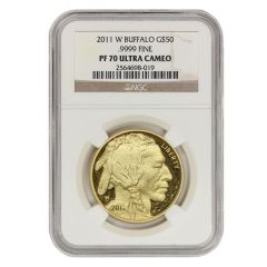 2011-W $50 Gold Buffalo NGC PF70UCAM Obverse
