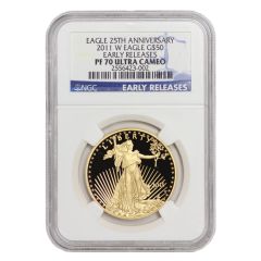2011-W $50 Eagle NGC PF70UCAM ER 25th Anniv. Obverse