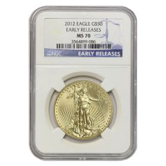 2012 $50 Gold Eagle NGC MS70 ER Obverse