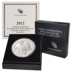 2012-P 5 oz 25c Silver America the Beautiful - El Yunque BU w/ Box & CoA