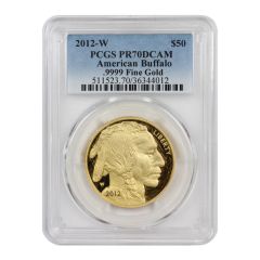 2012-W $50 Gold Buffalo PCGS PR70DCAM Obverse