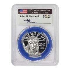 2013-W $100 Platinum Eagle PCGS PR70DCAM Mercanti Label