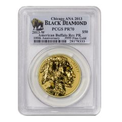 2013-W Rev PR $50 Gold Buffalo PCGS PR70 ANA BD Obverse
