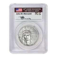 2014 $100 Platinum Eagle PCGS MS70 FS Mercanti Label