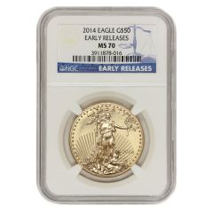 2014 $50 Gold Eagle NGC MS70 ER Obverse
