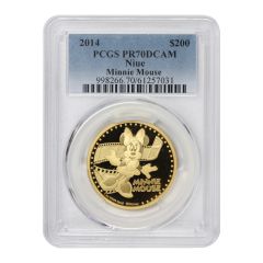 Niue 2014 Gold $200 Minnie Mouse PCGS PR70DCAM Obverse