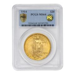 1914 $20 Gold Saint Gaudens PCGS MS64 PQ