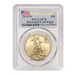 2014-W $50 Gold Eagle PCGS SP70 FS Flag Obverse