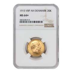 Denmark 1915-VBP 20 Kroner Gold Christian X NGC MS64+ Obverse