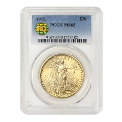 1915 $20 Saint Gaudens PCGS MS65 PQ Obverse