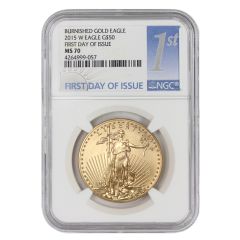 2015-W $50 Gold Eagle NGC MS70 FDOI Obverse
