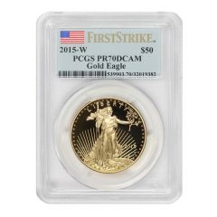 2015-W $50 Gold Eagle PCGS PR70DCAM FS Obverse
