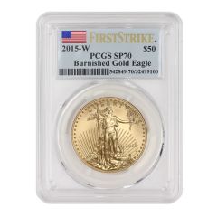 2015-W $50 Gold Eagle PCGS SP70 FS Flag Obverse

