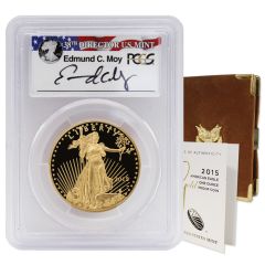 2015-W $50 Gold Eagle PCGS PR70DCAM FDOI Philadelphia Moy Label OGP