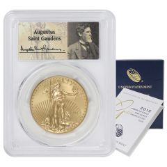 2015-W $50 Eagle PCGS SP70/MS70 FS St Gaudens label Reverse