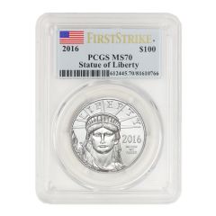 2016 $100 Platinum Eagle PCGS MS70 FS Obverse
