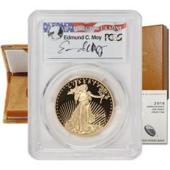 2016-W $50 Gold Eagle PCGS PR70DCAM FS Moy Label OGP Obverse