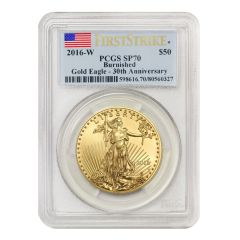 2016-W $50 Gold Eagle PCGS SP70 FS Flag Obverse
