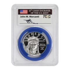 2016-W (2020) $100 Platinum Eagle PCGS PR70DCAM WP Mint Hoard Mercanti Label