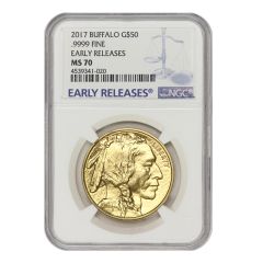 2017 $50 Gold Buffalo NGC MS70 ER Obverse