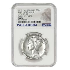 2017 $25 Palladium Eagle NGC MS70 ER Obverse