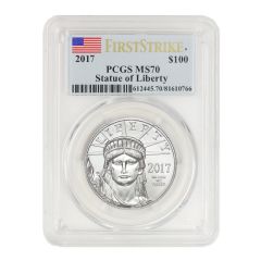2017 $100 Platinum Eagle PCGS MS70 FS Obverse

