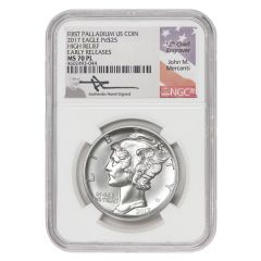 2017 $25 Palladium Eagle NGC MS70PL ER Mercanti Label

