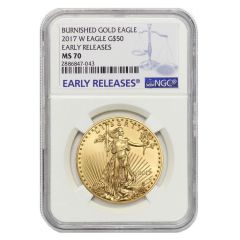 2017-W $50 Eagle NGC MS70 ER Blue Obverse