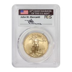 2017-W $50 Gold Eagle PCGS SP70 Mercanti Label