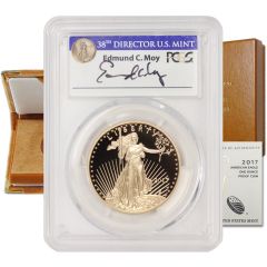 2017-W $50 Gold Eagle PCGS PR70DCAM FDOI Philly Moy Label OGP