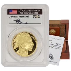 2017-W $50 Gold Buffalo PCGS PR70DCAM FDOI Mercanti w/ OGP